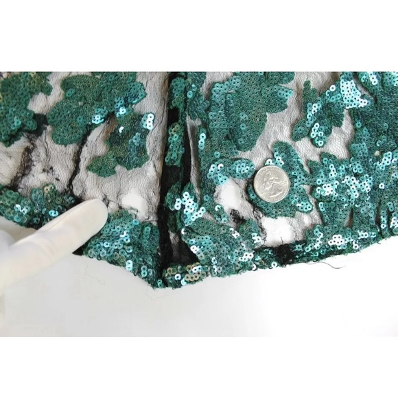 Badgley Mischka Black & Green Sequin Lace Ivy 2 - Picture 6 of 7